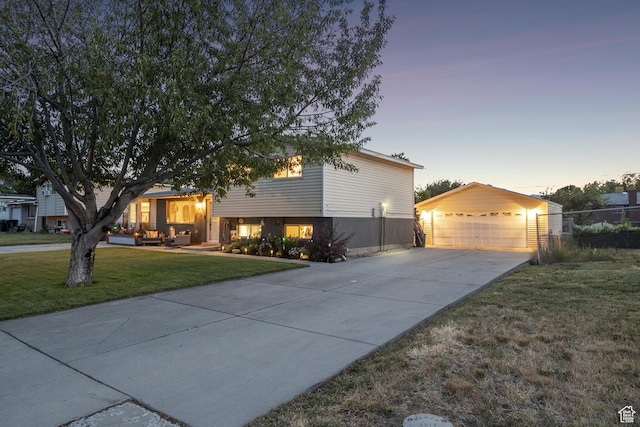 5964 S 610 W, Murray, UT 84123 - split level home with an outbuilding, a detached garage, and outdoor lounge area