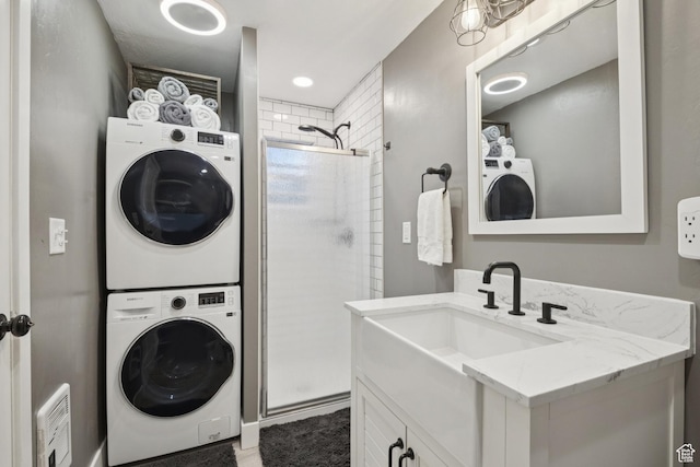 5964 S 610 W, Murray, UT 84123 - laundry area featuring stacked washer / dryer