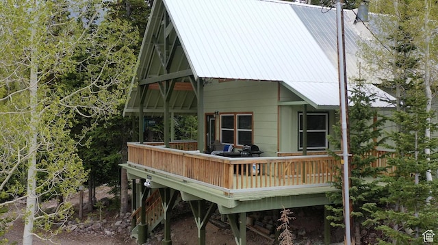 468 E Trail Rd, Brian Head, UT 84719 - rear view of house with a metal roof and a deck