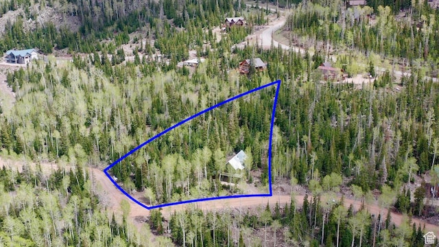 468 E Trail Rd, Brian Head, UT 84719 - aerial overview of property's location with property parcel outlined