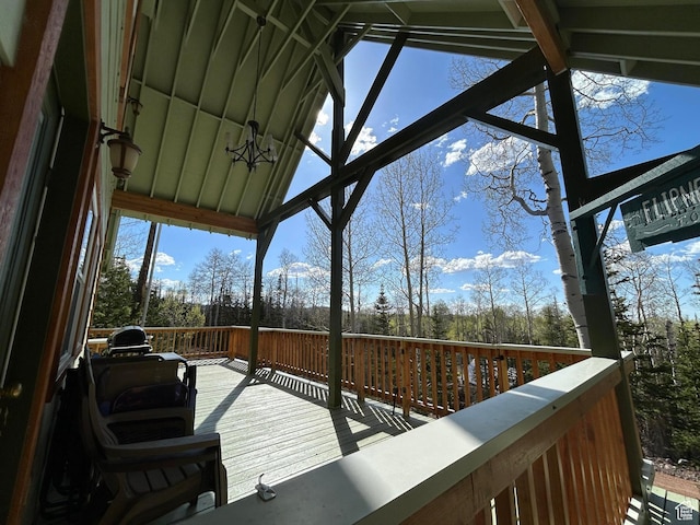 468 E Trail Rd, Brian Head, UT 84719 - deck featuring view of scattered trees
