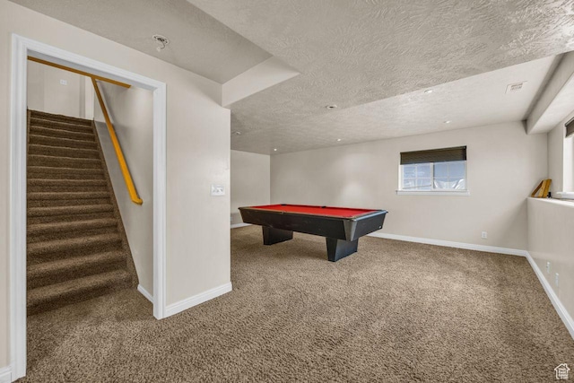 2361 N 75 E, Layton, UT 84041 - recreation room featuring carpet, a textured ceiling, and pool table