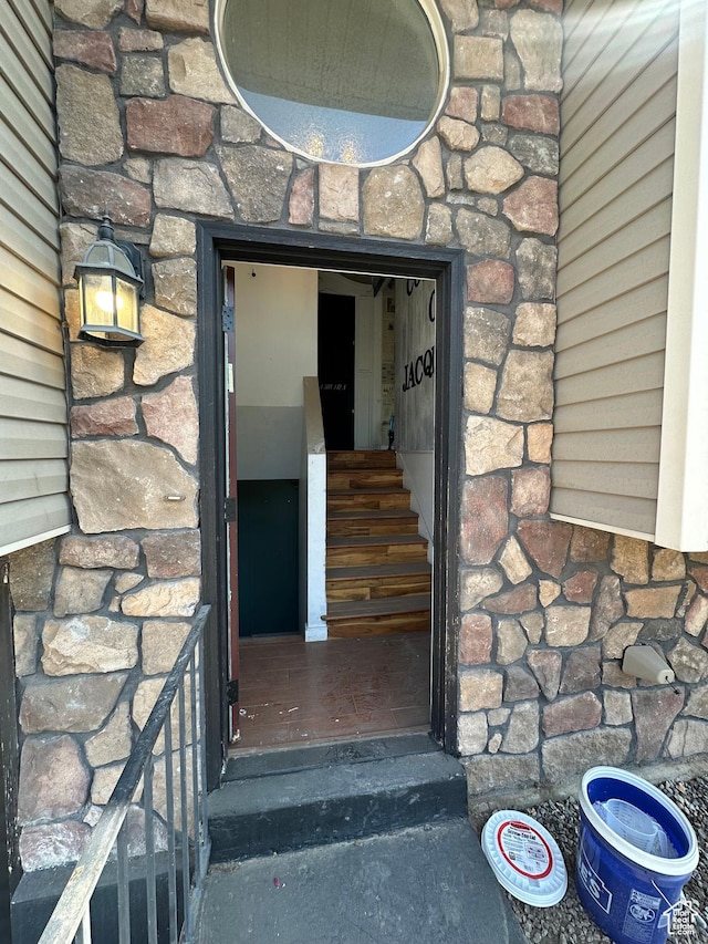 3836 W Jacquelyn St S, West Jordan, UT 84088 - property entrance with stone siding