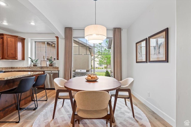 10787 N Town Center Pkwy, Highland, UT 84003 - dining space with light wood-type flooring and recessed lighting