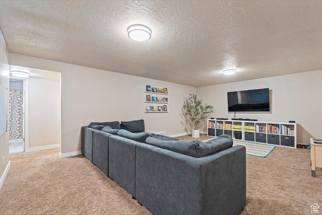 10787 N Town Center Pkwy, Highland, UT 84003 - carpeted living room featuring a textured ceiling and baseboards