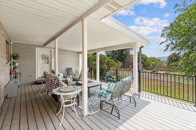 360 S 300 E, Ephraim, UT 84627 - wooden terrace with outdoor lounge area