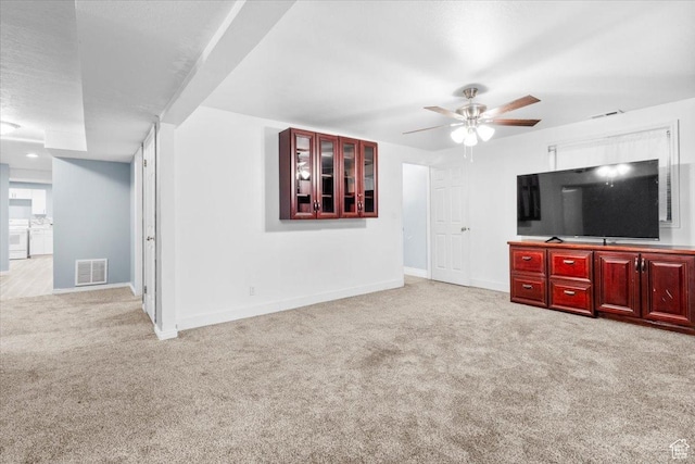 360 S 300 E, Ephraim, UT 84627 - unfurnished living room featuring carpet and ceiling fan