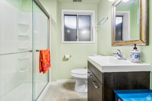 360 S 300 E, Ephraim, UT 84627 - full bathroom with vanity, a shower stall, and tile patterned flooring
