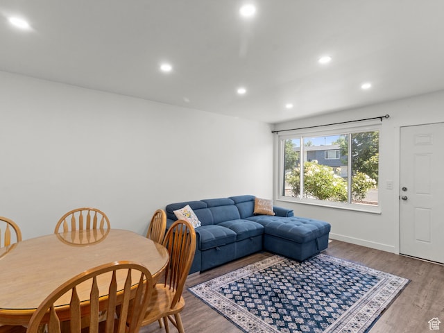 4954 W Elaine Dr S, West Valley City, UT 84120 - living room featuring recessed lighting and wood finished floors