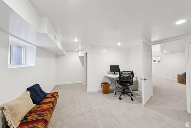 1527 E Emerson Ave S, Salt Lake City, UT 84105 - carpeted office space featuring recessed lighting and baseboards