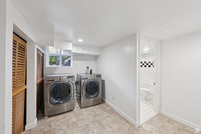 1527 E Emerson Ave S, Salt Lake City, UT 84105 - laundry area featuring washer and clothes dryer and recessed lighting