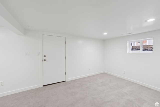 1527 E Emerson Ave S, Salt Lake City, UT 84105 - below grade area featuring light colored carpet and recessed lighting
