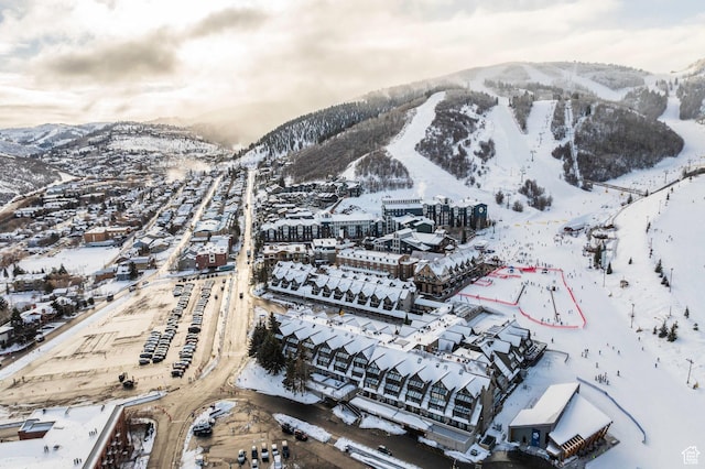 1415 Lowell Ave Unit 160, Park City, UT 84060 - snowy aerial view with a mountain view
