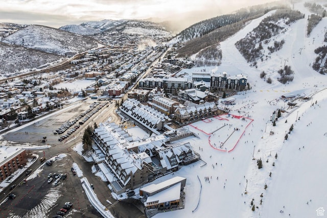 1415 Lowell Ave Unit 160, Park City, UT 84060 - snowy aerial view featuring a mountain view