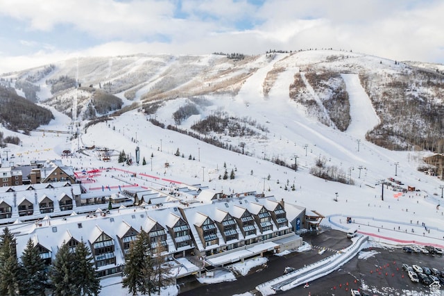 1415 Lowell Ave Unit 160, Park City, UT 84060 - snowy aerial view with a mountain view