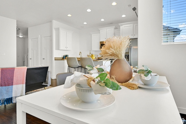 258 W 710 N, Centerville, UT 84014 - dining space featuring dark wood-style flooring and recessed lighting