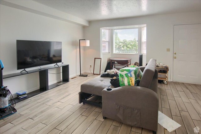 1714 E 5825 S, South Ogden, UT 84403 - living area with wood tiled floors and a textured ceiling