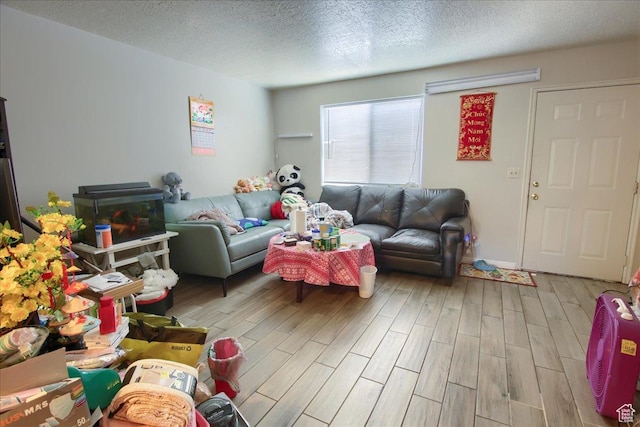 1714 E 5825 S, South Ogden, UT 84403 - living room featuring light wood-style floors and a textured ceiling