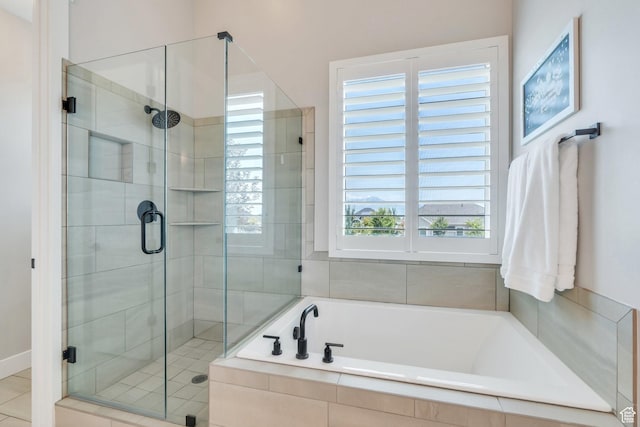 6462 W Shawnee Marie Way, Herriman, UT 84096 - bathroom featuring a stall shower and a garden tub