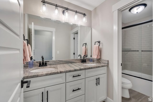 6462 W Shawnee Marie Way, Herriman, UT 84096 - full bathroom with double vanity and bath / shower combo with glass door