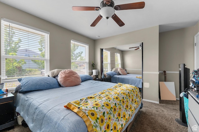 5370 W Cadenza Dr S, West Jordan, UT 84081 - carpeted bedroom with a ceiling fan and baseboards