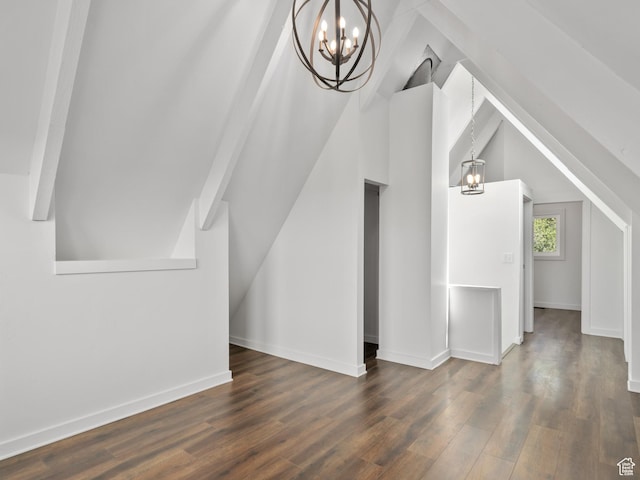 4410 S Upper Aspen Loop Unit 130, Kamas, UT 84036 - additional living space with a chandelier, wood finished floors, and vaulted ceiling