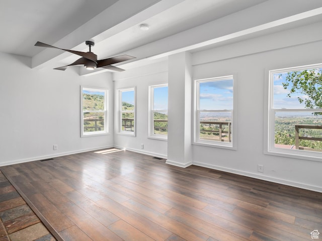 4410 S Upper Aspen Loop Unit 130, Kamas, UT 84036 - empty room featuring dark wood-type flooring and ceiling fan