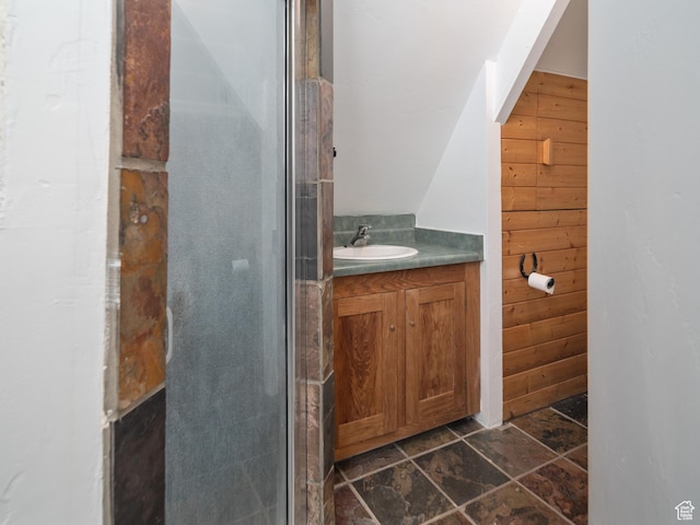 4410 S Upper Aspen Loop Unit 130, Kamas, UT 84036 - bathroom with vanity and wooden walls