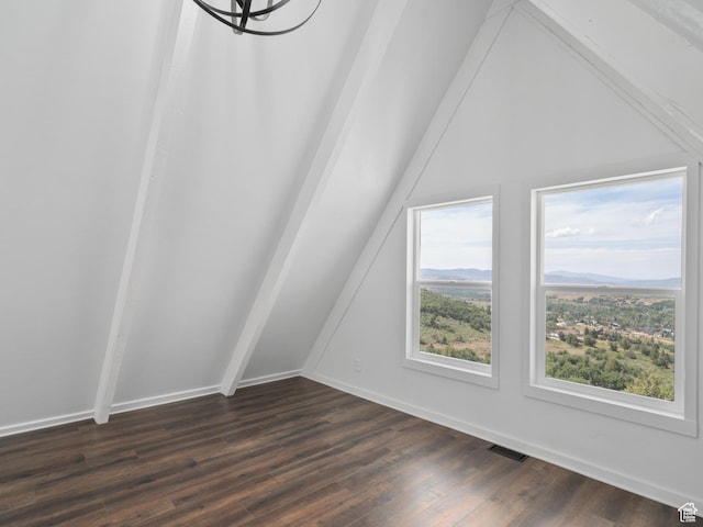 4410 S Upper Aspen Loop Unit 130, Kamas, UT 84036 - bonus room with vaulted ceiling, dark wood-style floors, and a chandelier