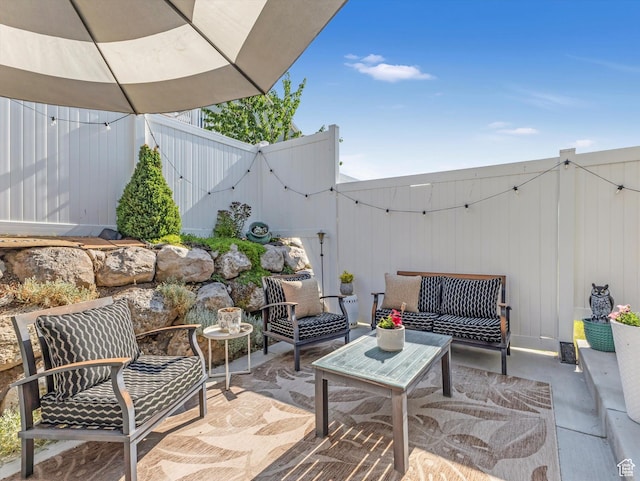 6612 W Terrace Wash Ln S Unit 119, West Jordan, UT 84081 - fenced backyard with a patio area and an outdoor living space