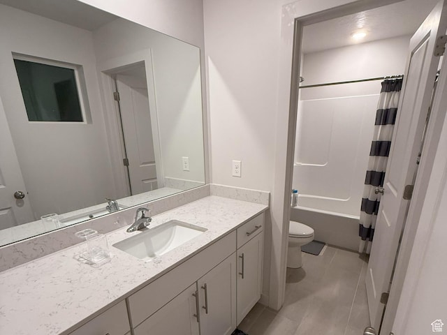 2563 N Velvet Moon Dr W Unit 625, Saratoga Springs, UT 84045 - bathroom featuring vanity, tile patterned flooring, and shower / bathtub combination with curtain