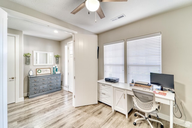 3410 W 2490 S, Hurricane, UT 84737 - office space featuring ceiling fan, light wood-style flooring, and plenty of natural light