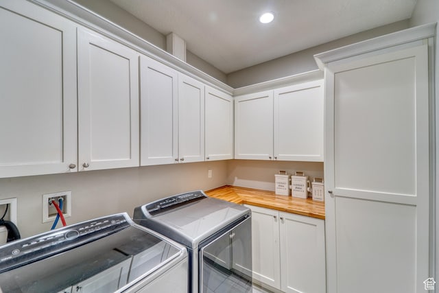 3410 W 2490 S, Hurricane, UT 84737 - laundry area featuring cabinet space, washer and dryer, and recessed lighting