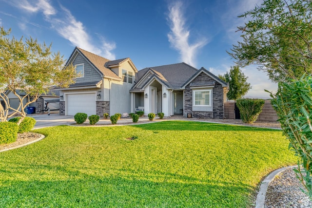 3410 W 2490 S, Hurricane, UT 84737 - craftsman house with stone siding, stucco siding, driveway, and an attached garage