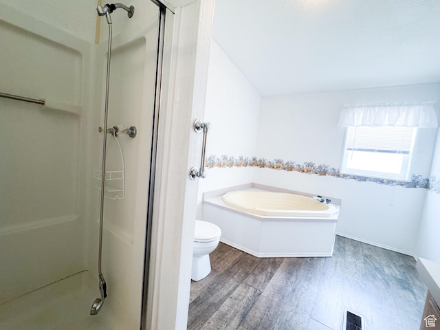912 S W Redview Dr, Monroe, UT 84754 - bathroom with wood finished floors, a stall shower, and a bath