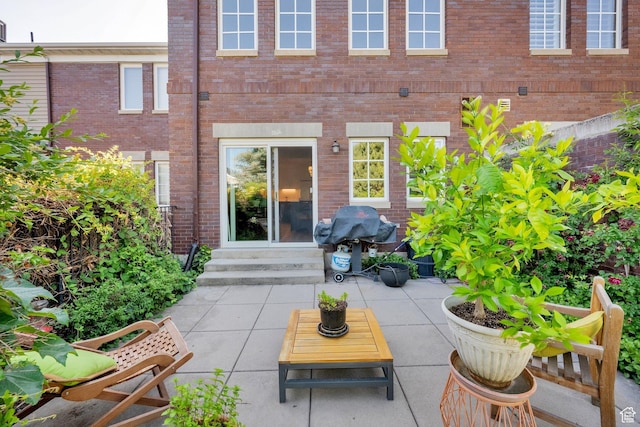 468 N E St, Salt Lake City, UT 84103 - view of patio / terrace featuring a grill and entry steps