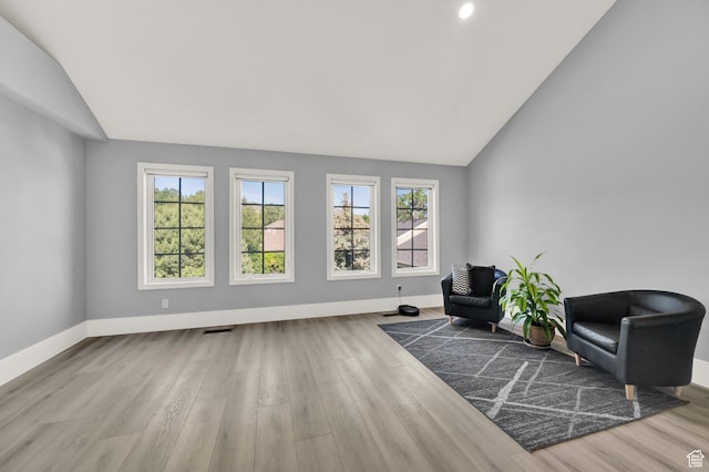 468 N E St, Salt Lake City, UT 84103 - sitting room with vaulted ceiling and wood finished floors