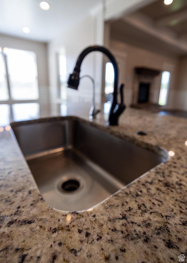 10371 N 400 W, Roosevelt, UT 84066 - kitchen view of light stone counters and recessed lighting
