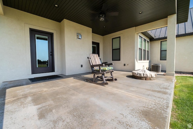 10371 N 400 W, Roosevelt, UT 84066 - view of patio with a fire pit and ceiling fan