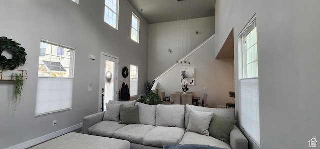 5332 W Scout Plane Ln, South Jordan, UT 84009 - living room featuring a towering ceiling