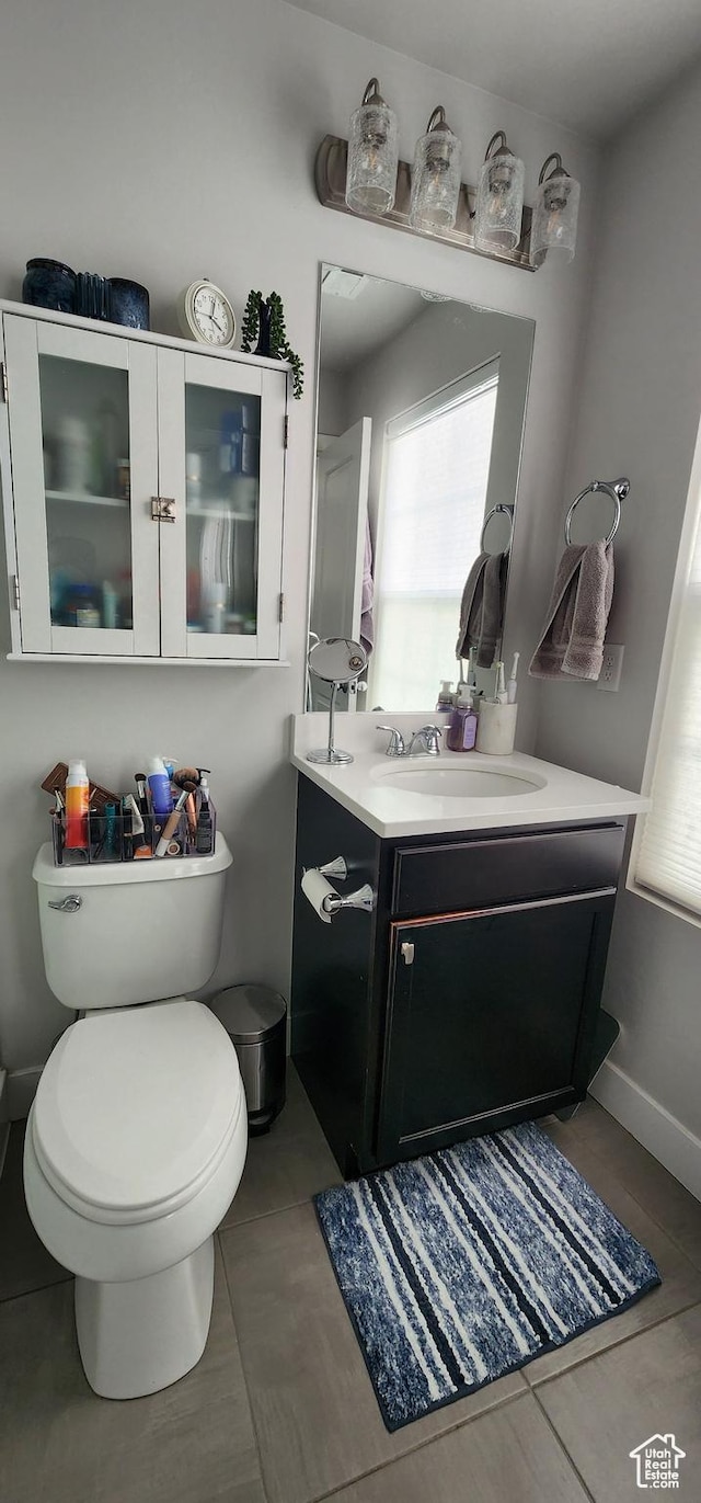 5332 W Scout Plane Ln, South Jordan, UT 84009 - half bathroom featuring vanity and tile patterned floors