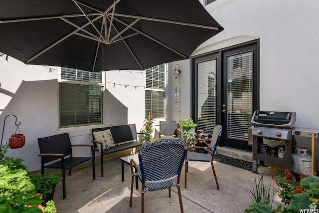 5332 W Scout Plane Ln, South Jordan, UT 84009 - view of patio / terrace with grilling area and an outdoor living space