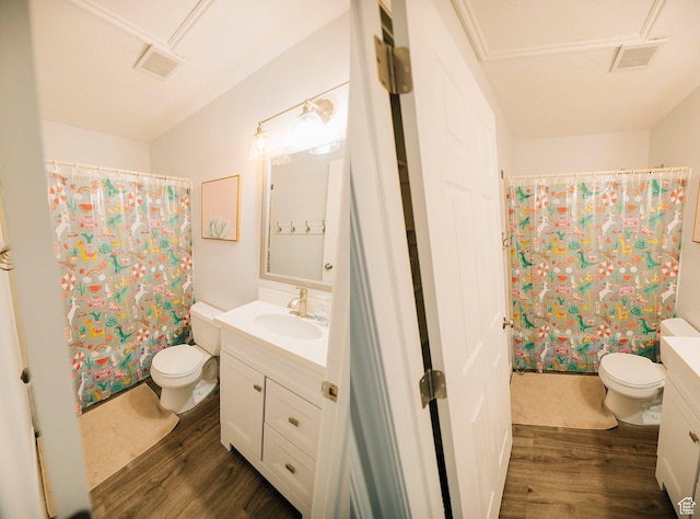 9961 N 4680 W, Cedar Hills, UT 84062 - bathroom with vanity, wood finished floors, and curtained shower
