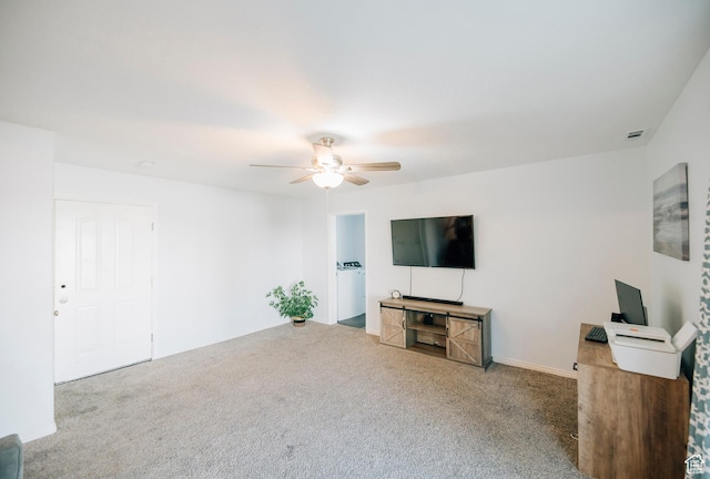 9961 N 4680 W, Cedar Hills, UT 84062 - unfurnished living room featuring carpet floors and ceiling fan
