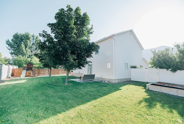 9961 N 4680 W, Cedar Hills, UT 84062 - fenced backyard with a playground