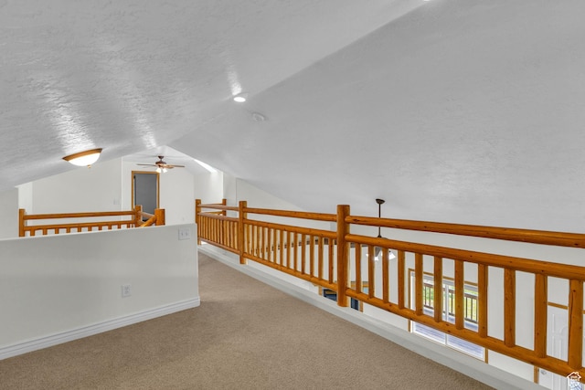 4301 N Majors St E, Eagle Mountain, UT 84005 - corridor featuring vaulted ceiling and carpet flooring