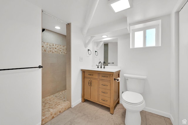 1203 25th St, Ogden, UT 84401 - bathroom featuring walk in shower, vanity, and recessed lighting