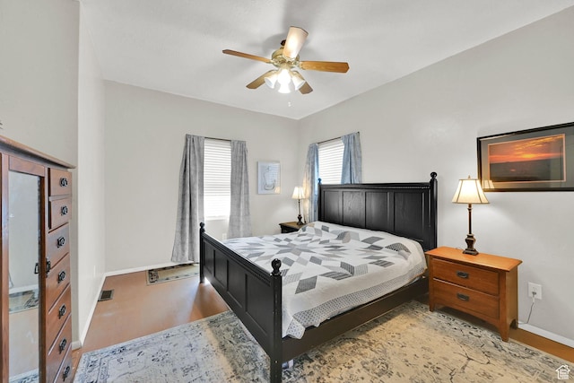 1203 25th St, Ogden, UT 84401 - bedroom featuring light wood finished floors and a ceiling fan