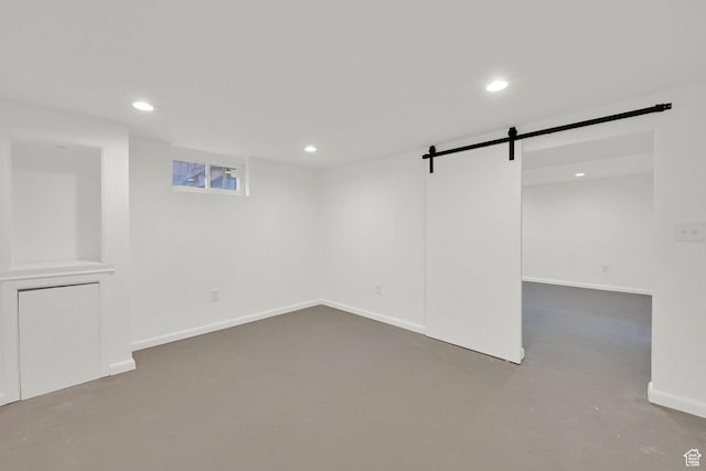 1203 25th St, Ogden, UT 84401 - finished basement featuring recessed lighting and a barn door