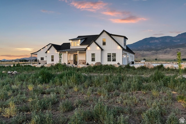 1952 N Sr 118, Monroe, UT 84754 - modern farmhouse style home with a standing seam roof, a metal roof, board and batten siding, and a mountain view